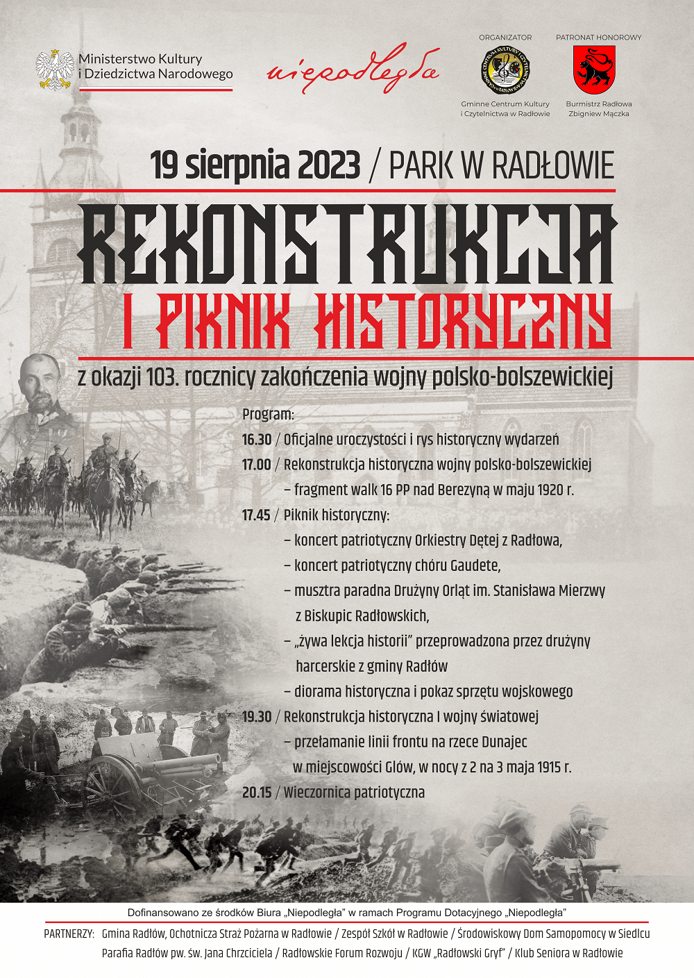Rekonstrukcja i piknik historyczny w Radłowie 19.08.2023 r.